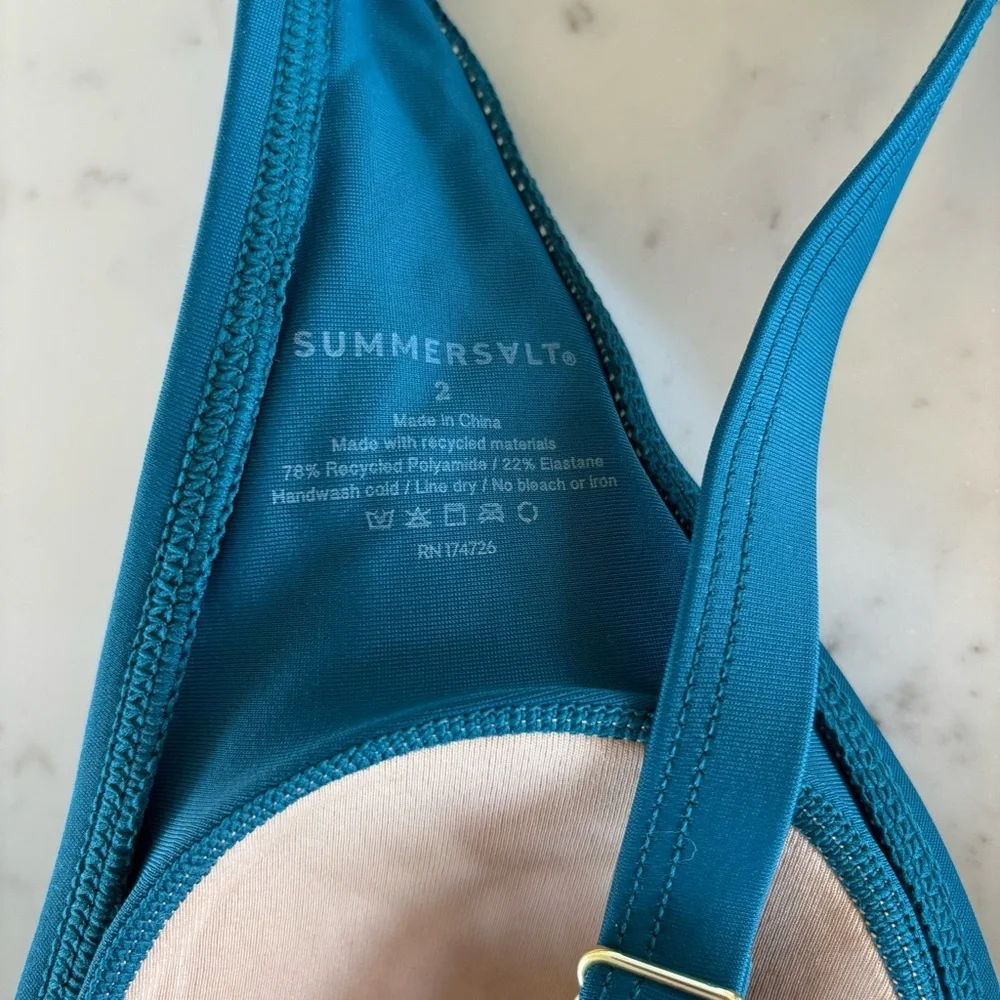 Summersalt Teal Bikini Top Size‎ 2